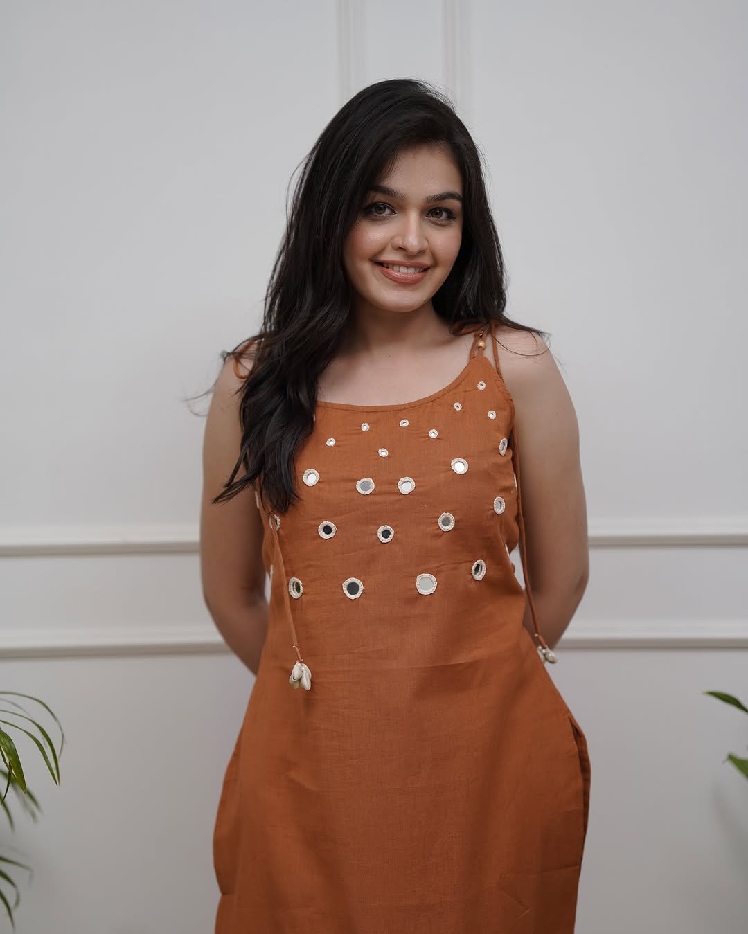 Orange Summer Cotton Slub Kurta Pant Set